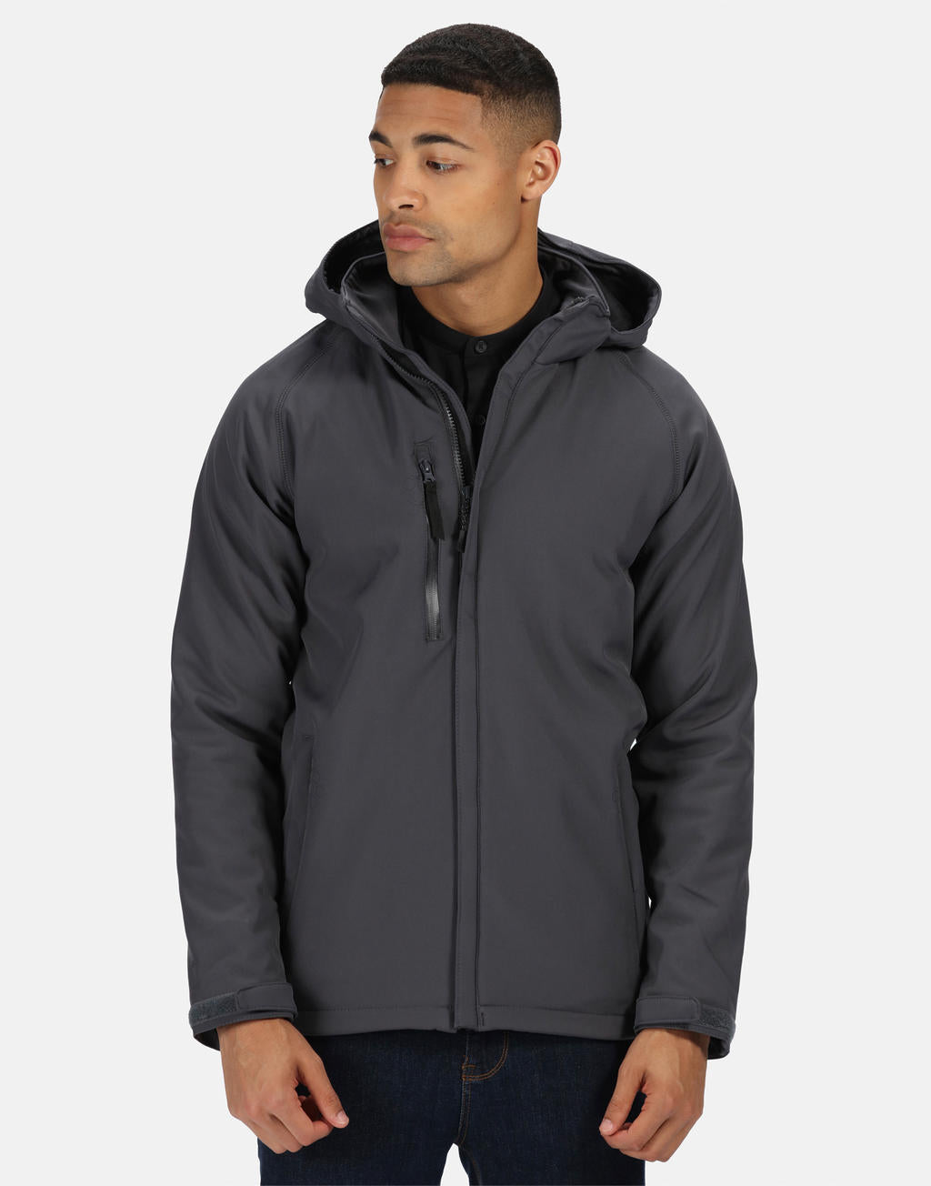 Repeller Lined Hooded Softshell in Farbe Black