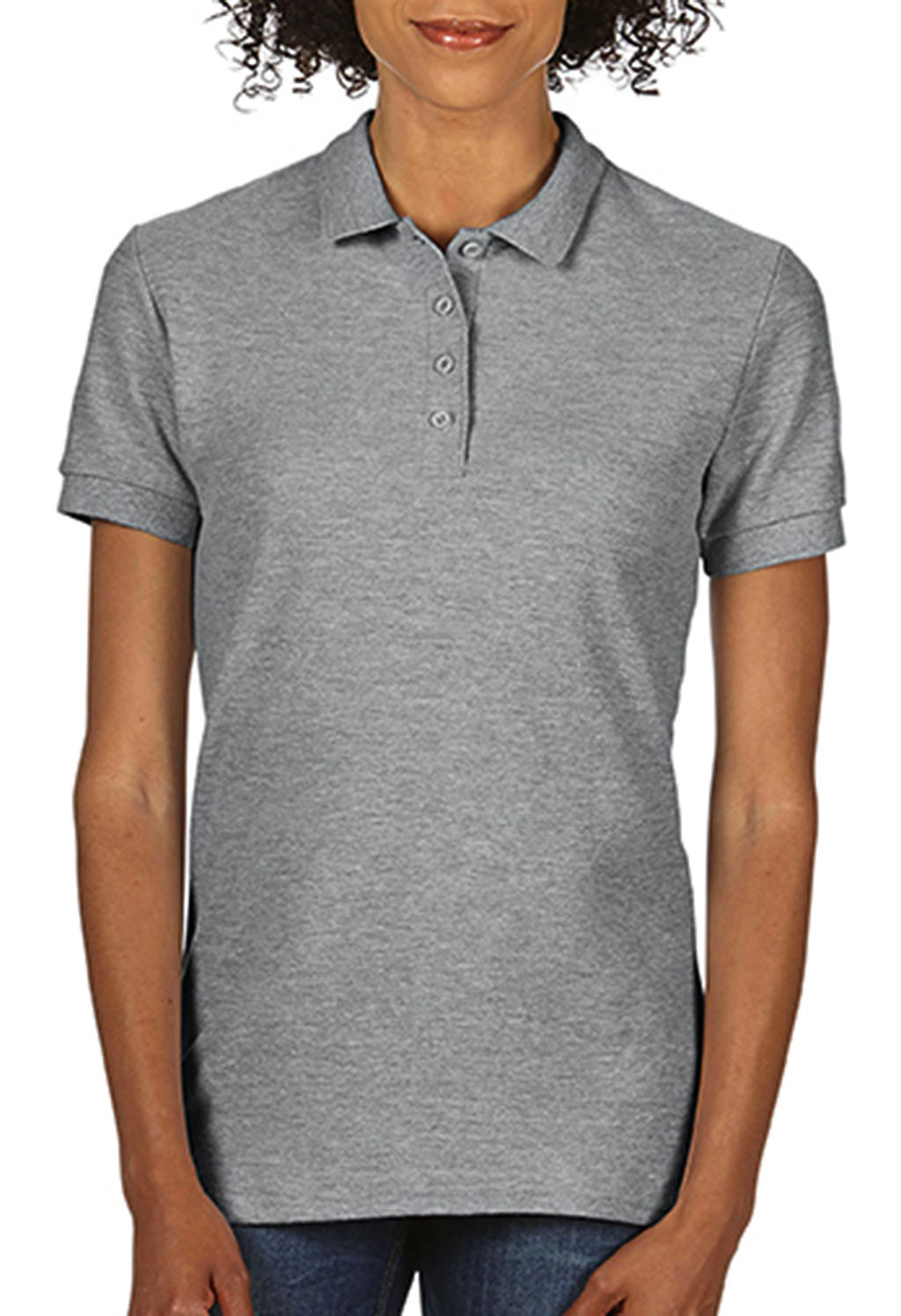 Softstyle® Ladies Double Pique Polo in Farbe Sport Grey