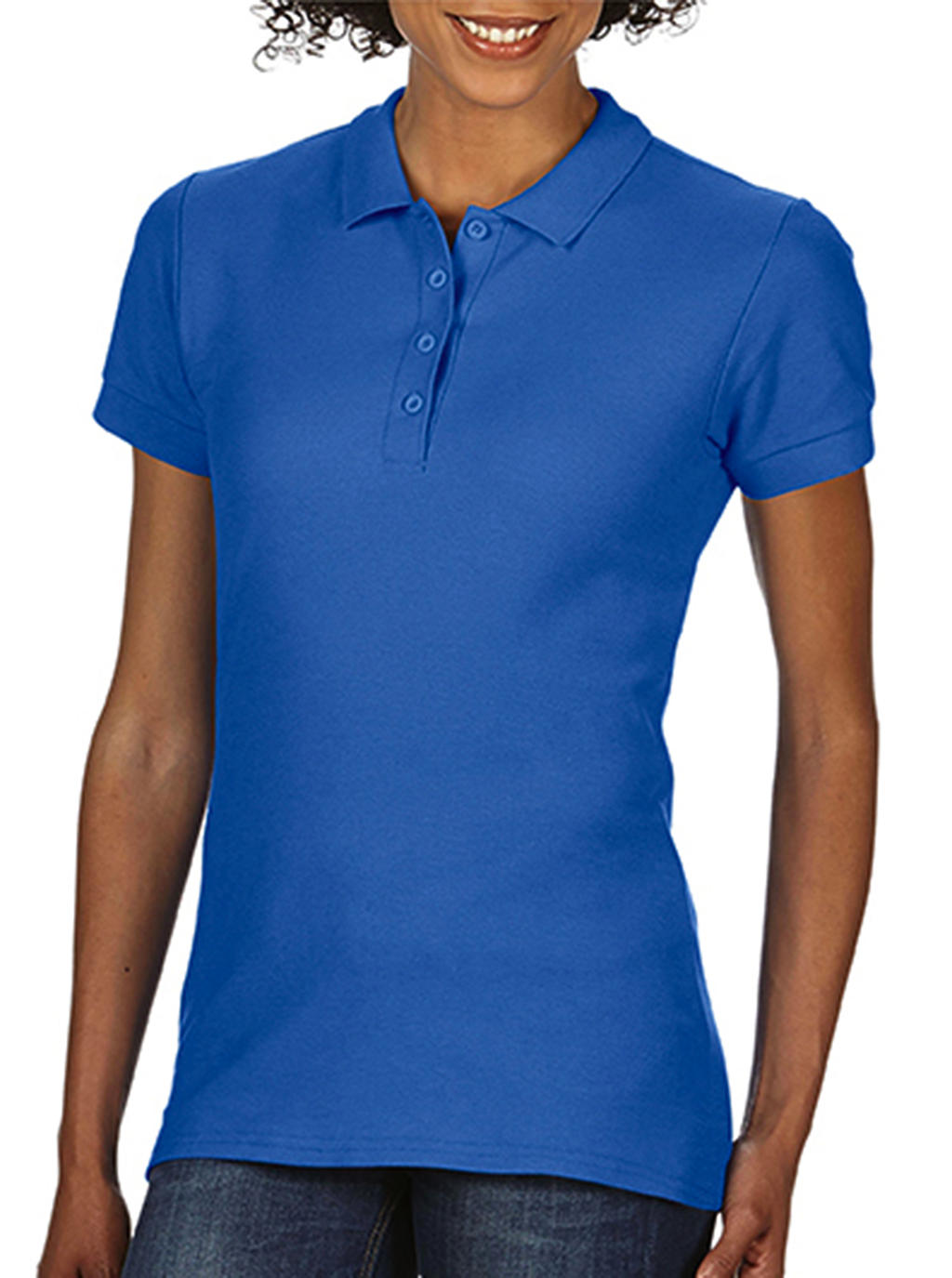 Softstyle® Ladies Double Pique Polo in Farbe Royal