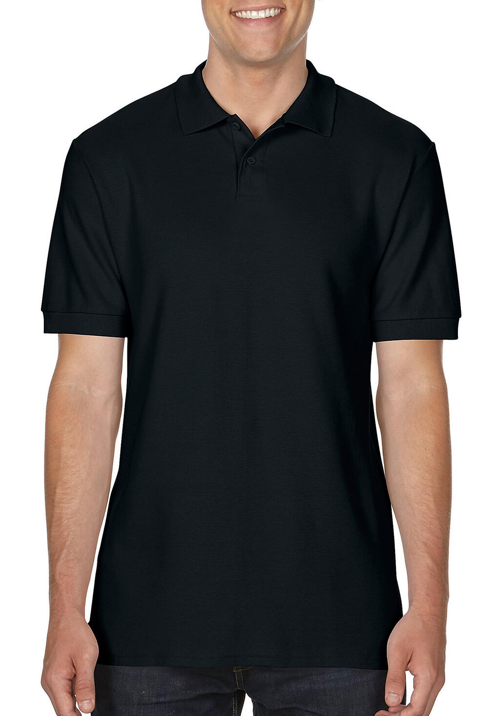 Softstyle® Adult Double Pique Polo in Farbe Black
