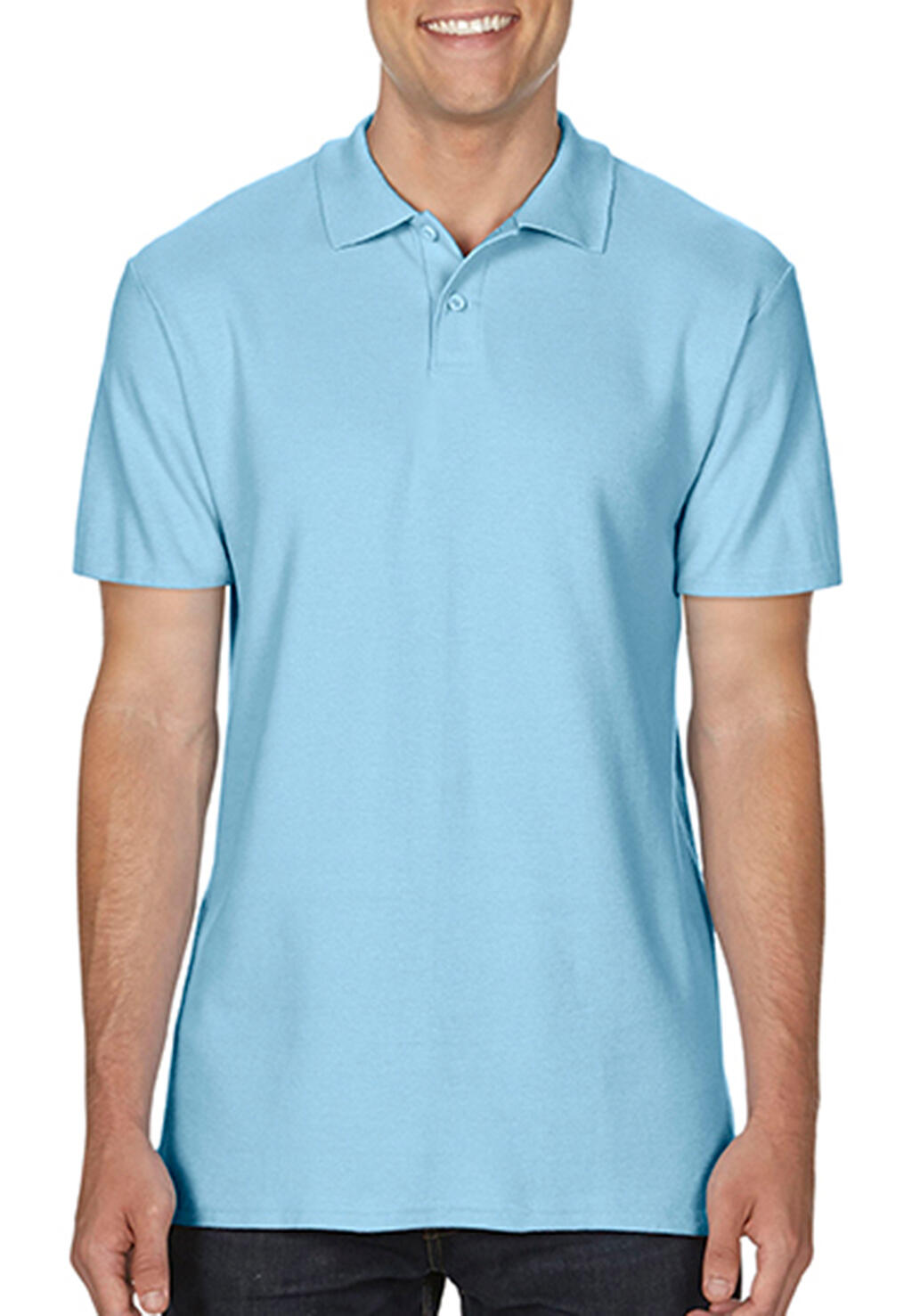 Softstyle® Adult Double Pique Polo in Farbe Light Blue