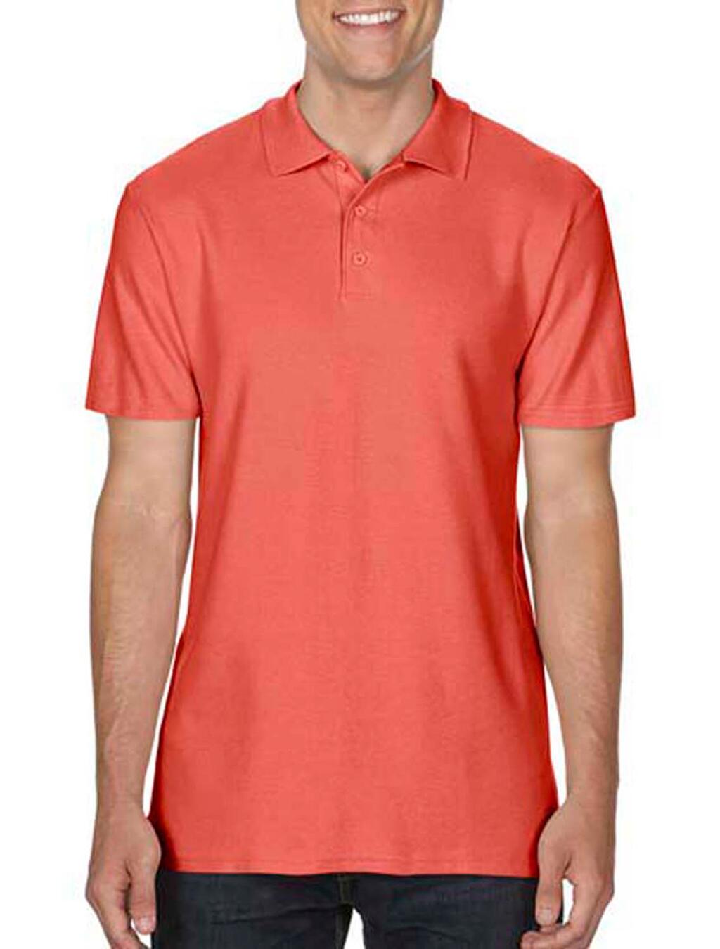 Softstyle® Adult Double Pique Polo in Farbe Bright Salmon
