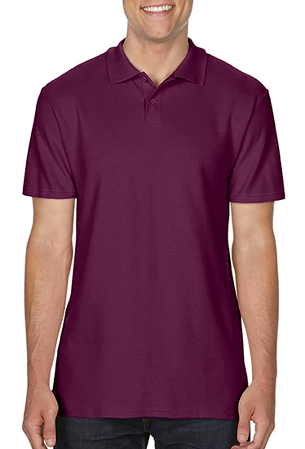 Softstyle® Adult Double Pique Polo in Farbe Maroon