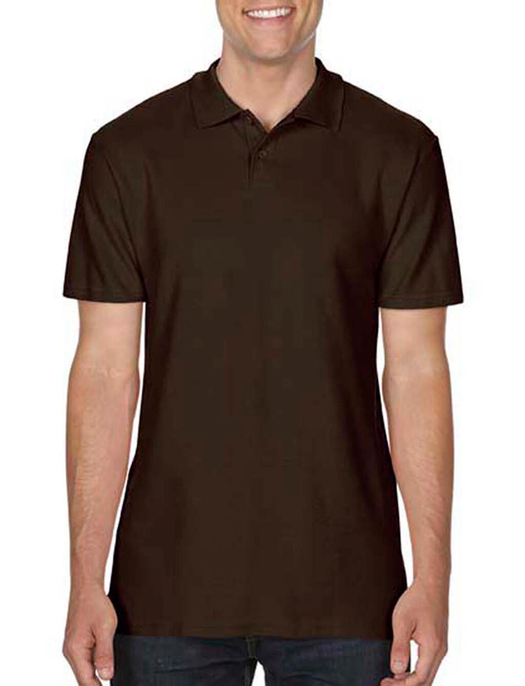 Softstyle® Adult Double Pique Polo in Farbe Dark Chocolate