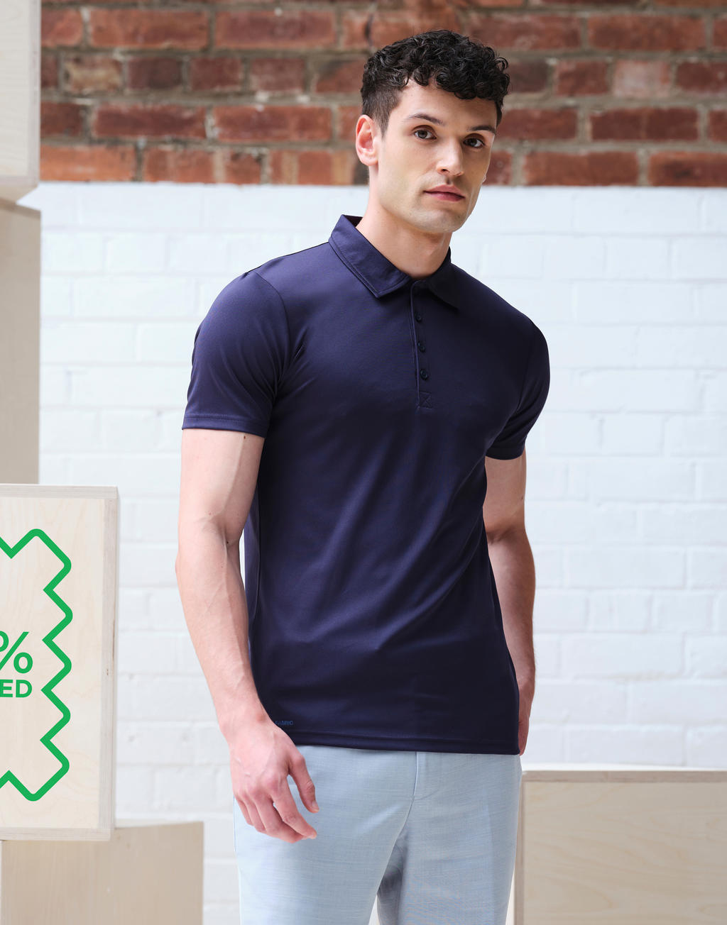Honestly Made Recycled Polo in Farbe Black