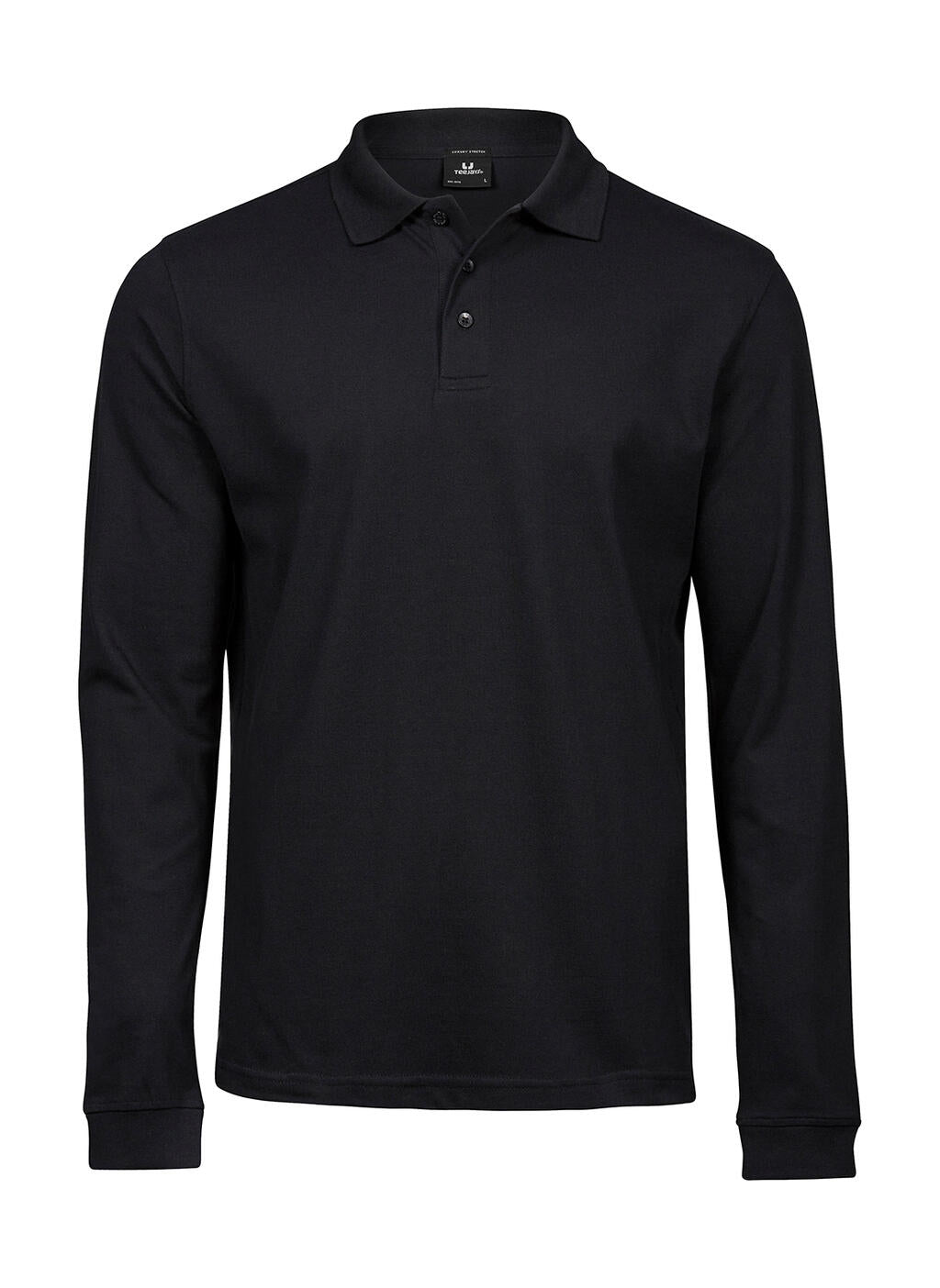 Luxury LS Stretch Polo in Farbe Black