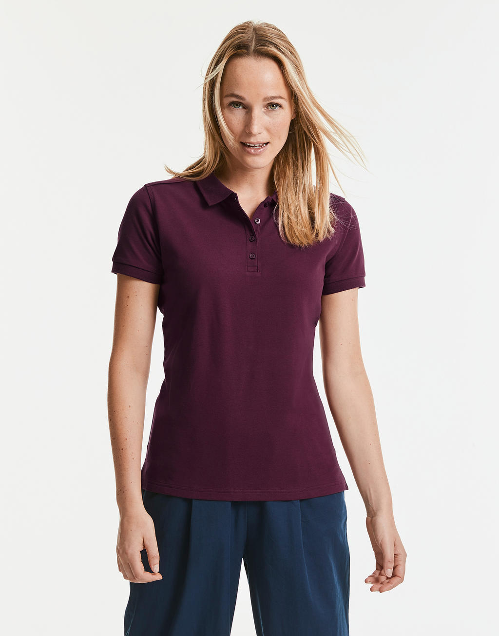 Ladies' Tailored Stretch Polo in Farbe White