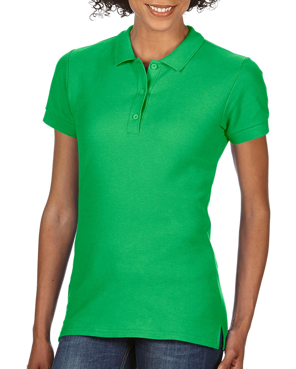 Premium Cotton Ladies' Double Piqué Polo in Farbe Irish Green