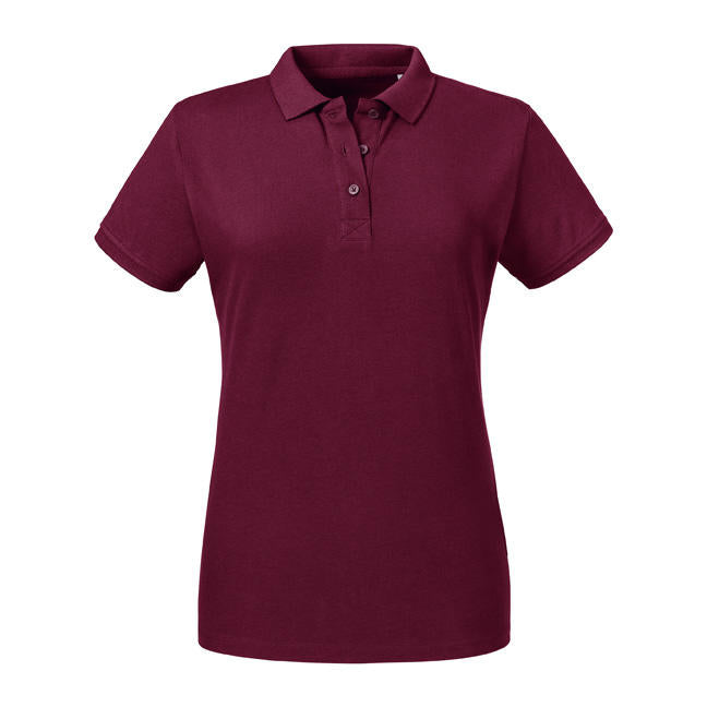 Ladies' Pure Organic Polo in Farbe Burgundy