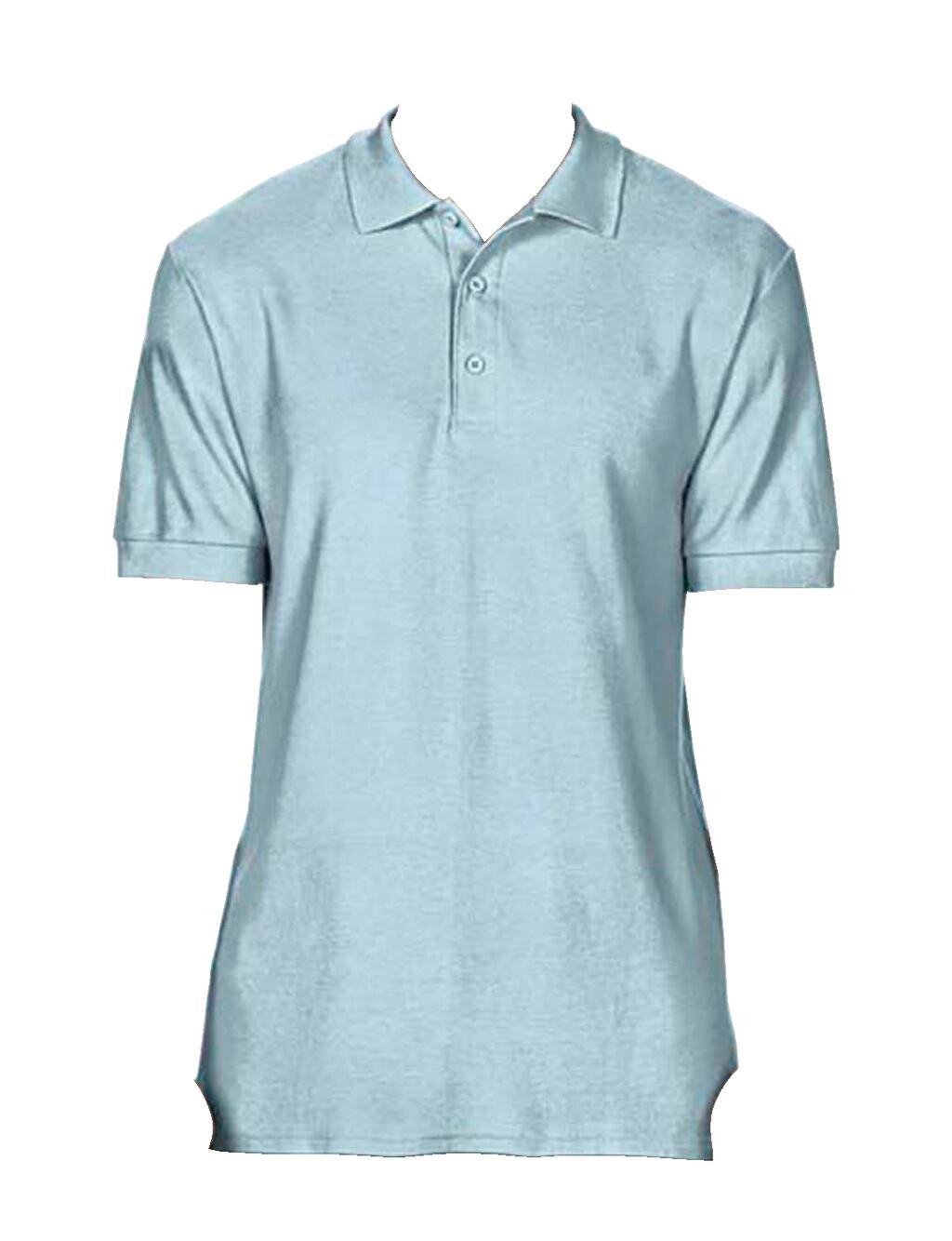 Premium Cotton Double Piqué Polo in Farbe Chambray