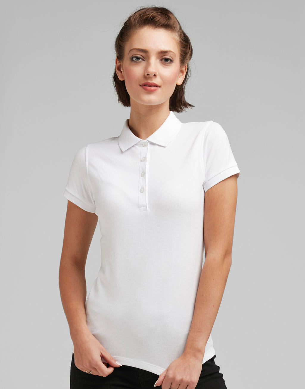 Ladies' Signature Stretch Tagless Polo in Farbe White