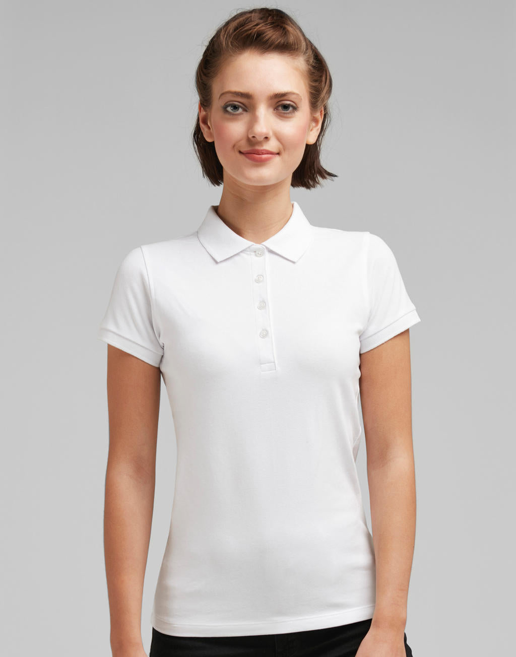 Ladies' Signature Stretch Tagless Polo in Farbe White
