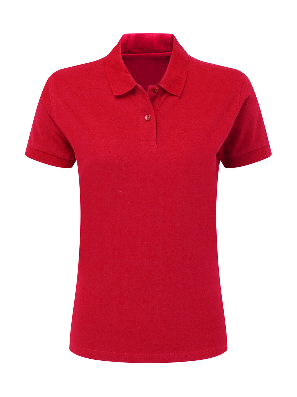 Ladies' Cotton Polo in Farbe Red