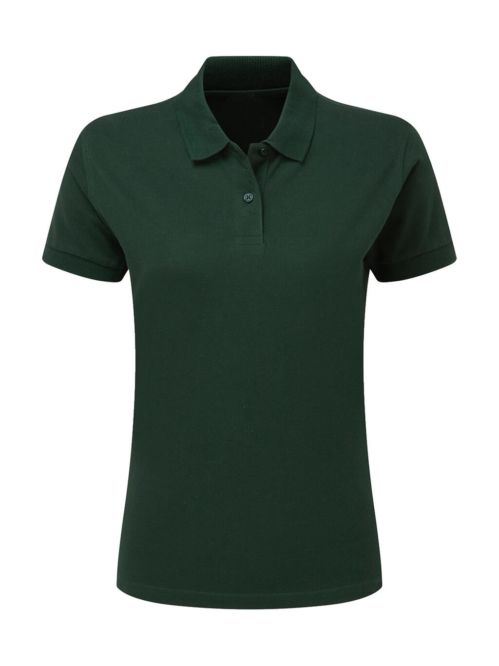 Ladies' Cotton Polo in Farbe Bottle Green