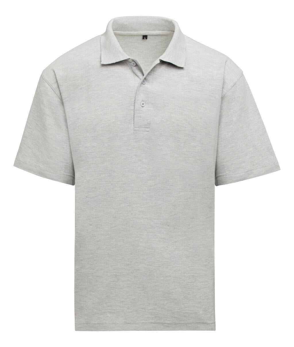 Unisex Polo in Farbe Heather Grey