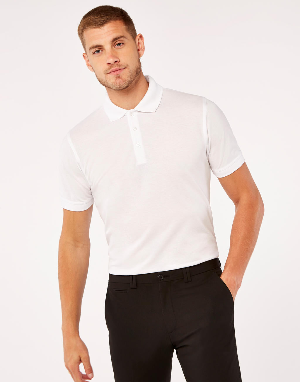 Klassic Slim Fit Polo Superwash® 60º in Farbe White