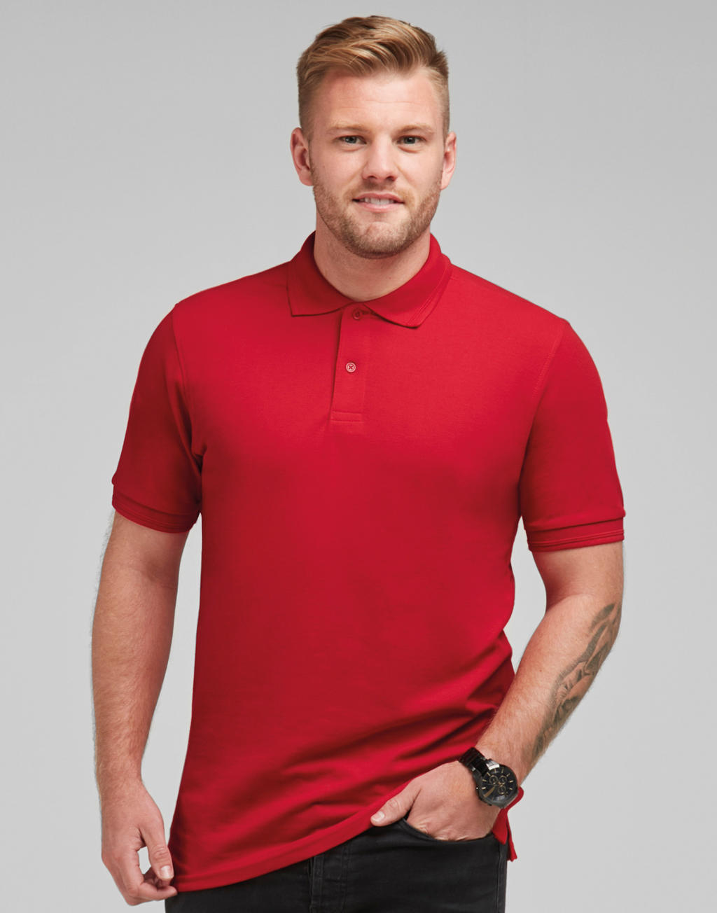 Men's Poly Cotton Polo in Farbe White
