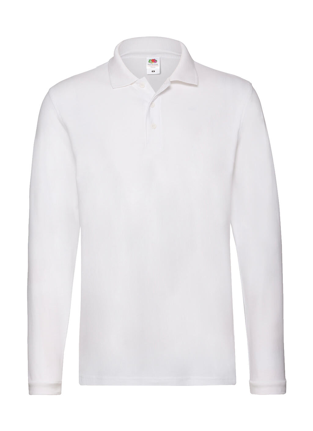 Premium Long Sleeve Polo in Farbe White