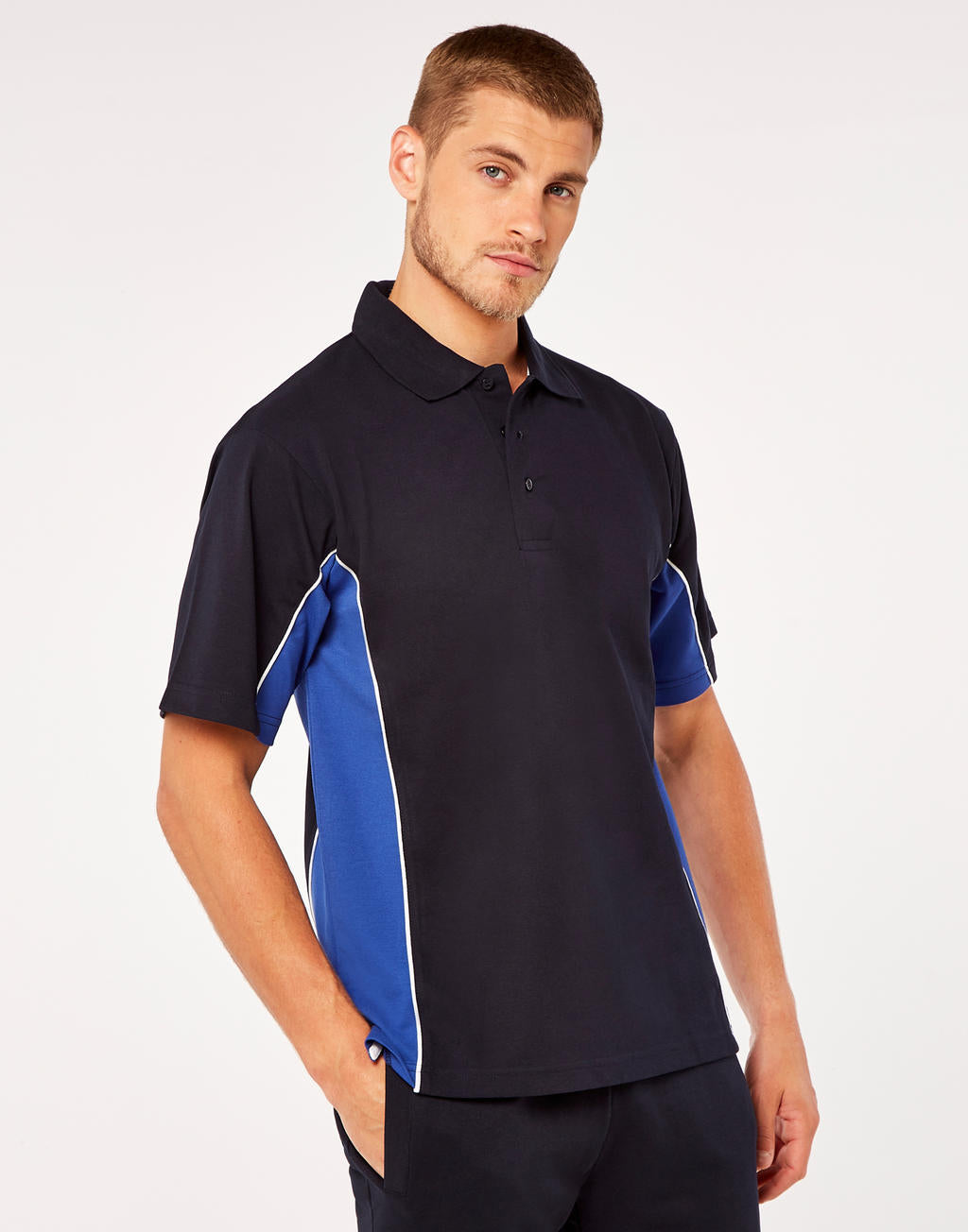 Classic Fit Track Polo in Farbe Black/Lime/White