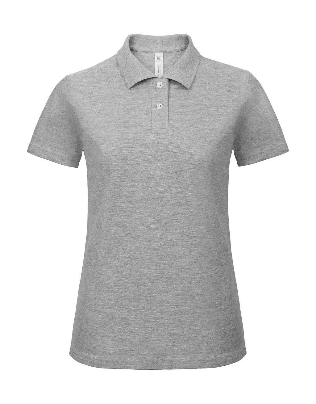 ID.001/women Piqué Polo Shirt in Farbe Heather Grey