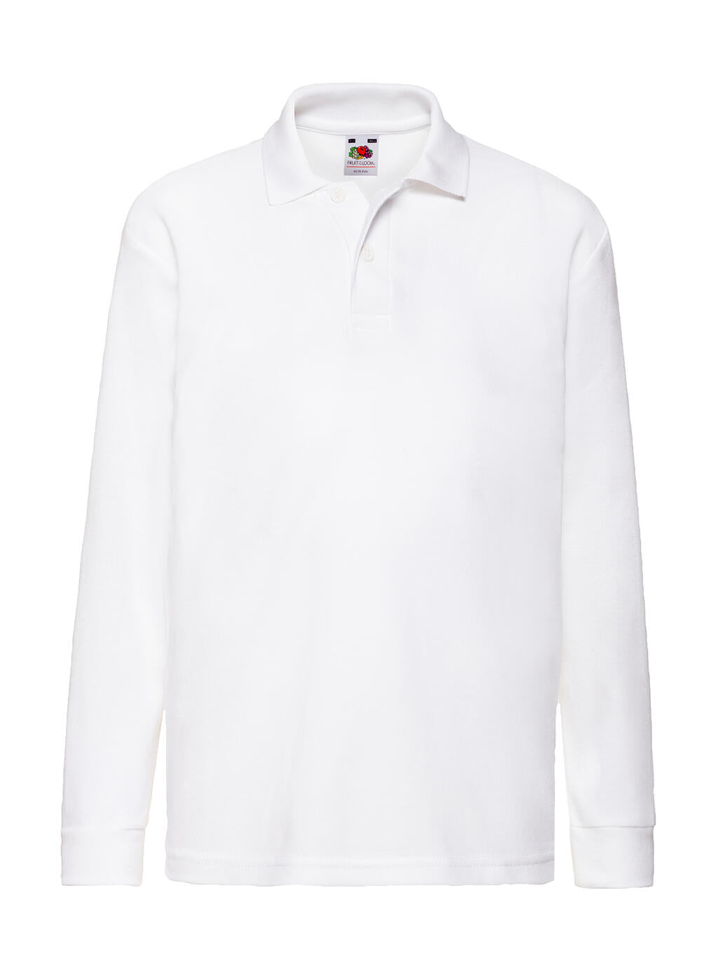 Kids' 65/35 Long Sleeve Polo in Farbe White