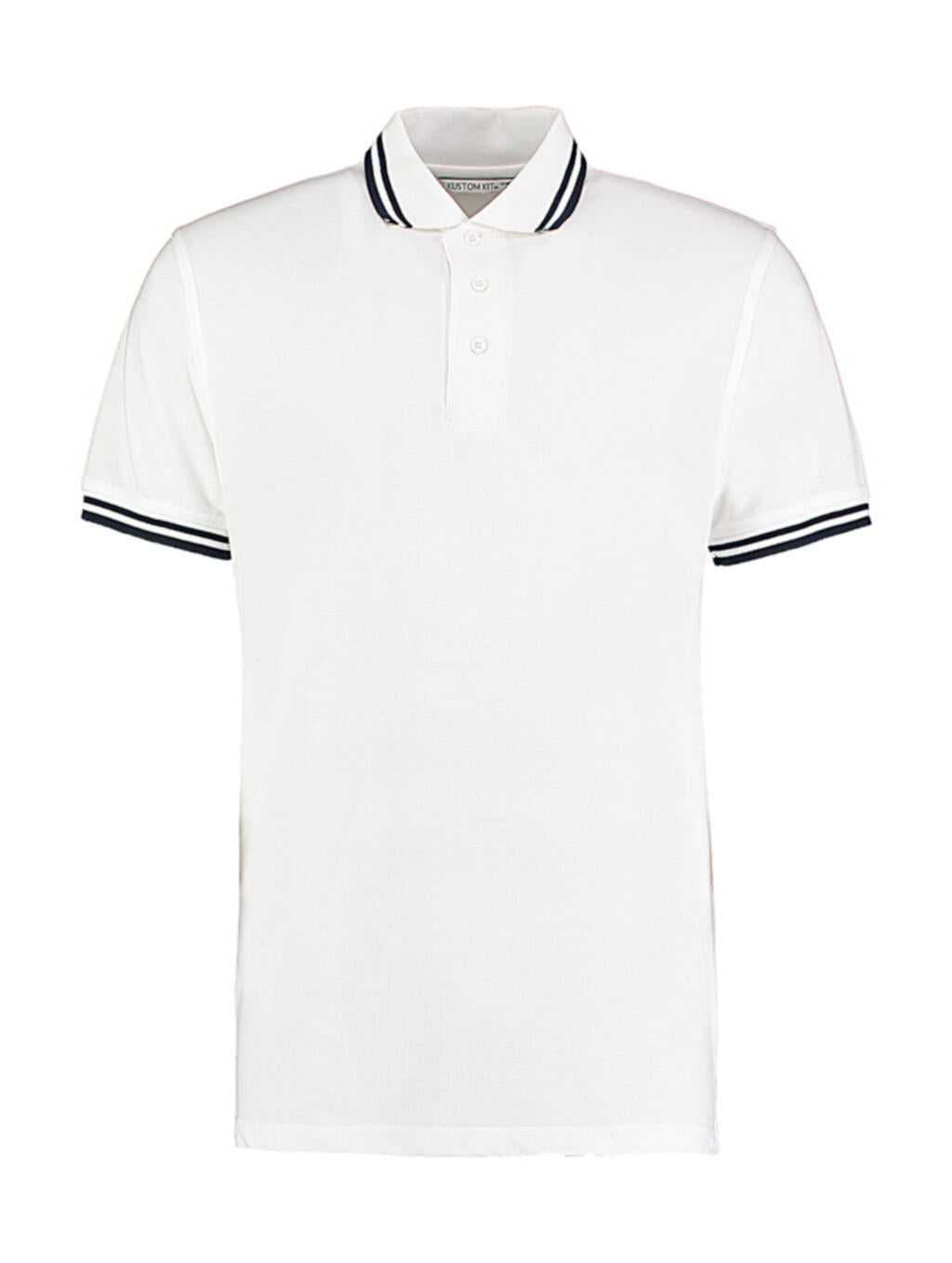 Classic Fit Tipped Collar Polo in Farbe White/Navy
