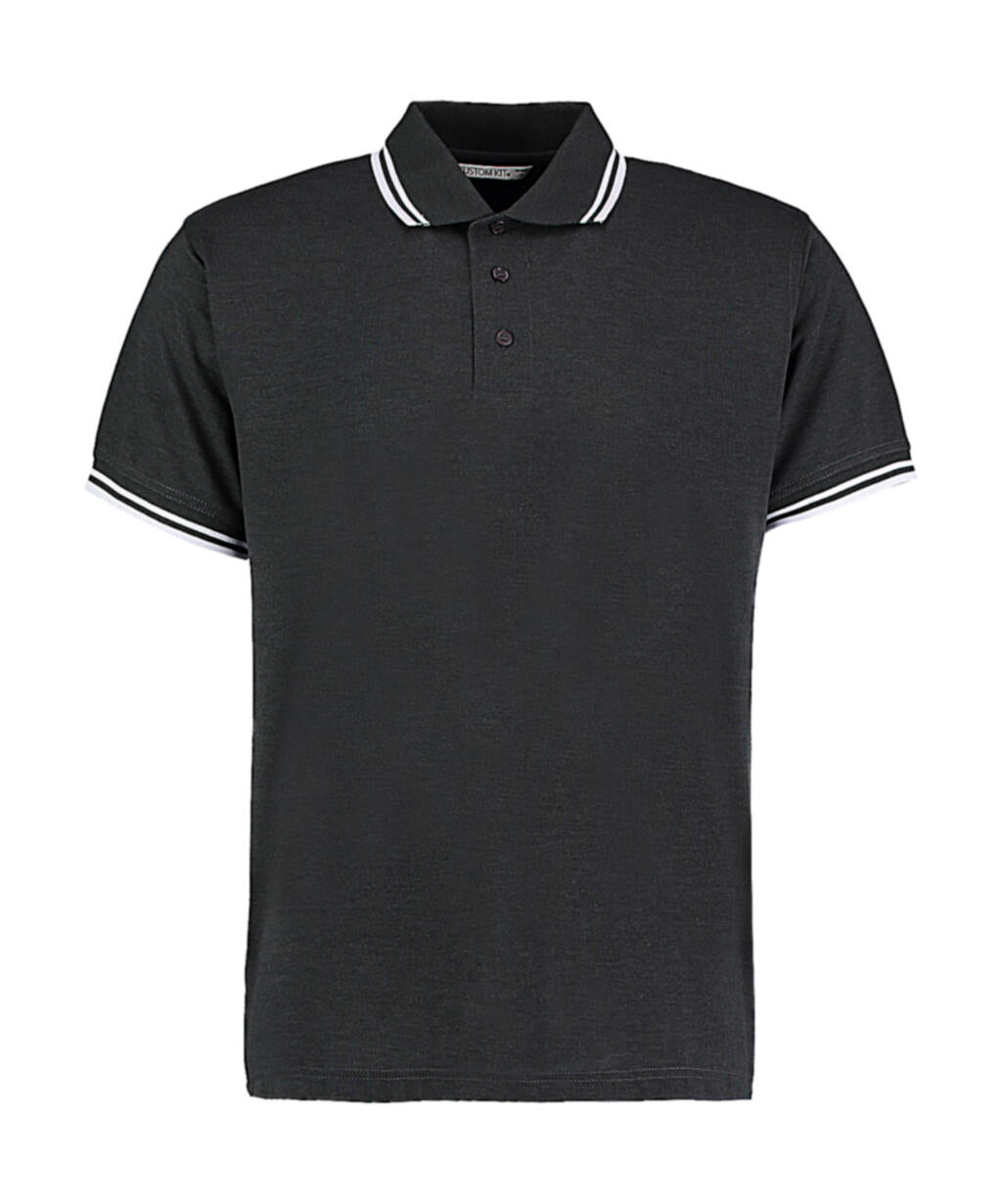 Classic Fit Tipped Collar Polo in Farbe Graphite/White