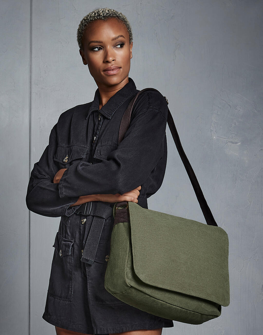 Vintage Canvas Despatch Bag in Farbe Vintage Black