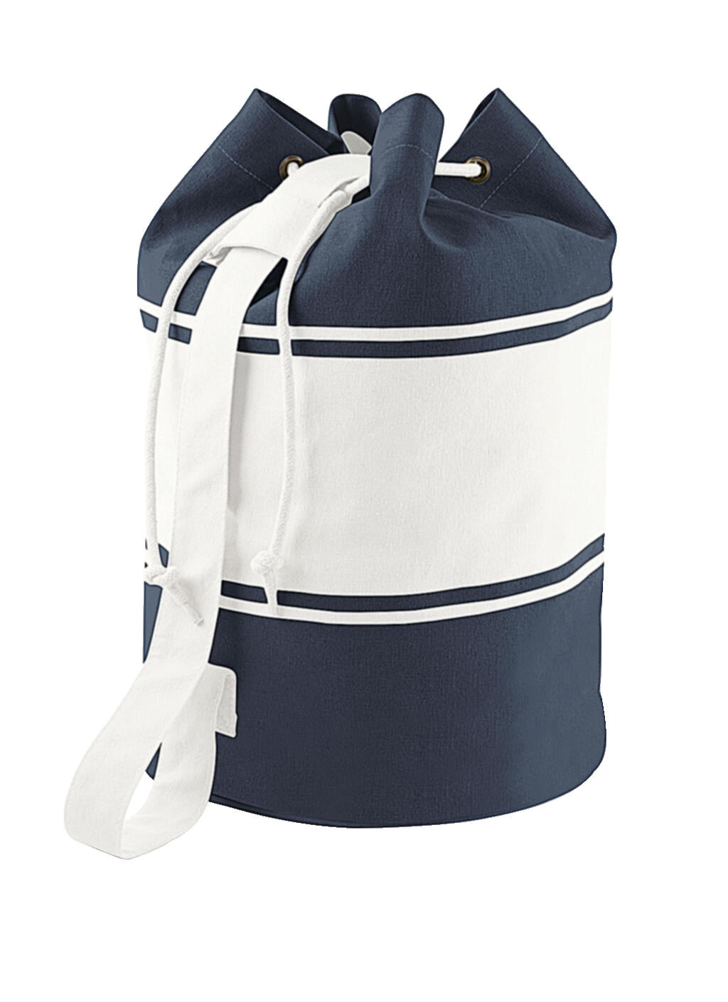 Canvas Duffle in Farbe Navy/Off White