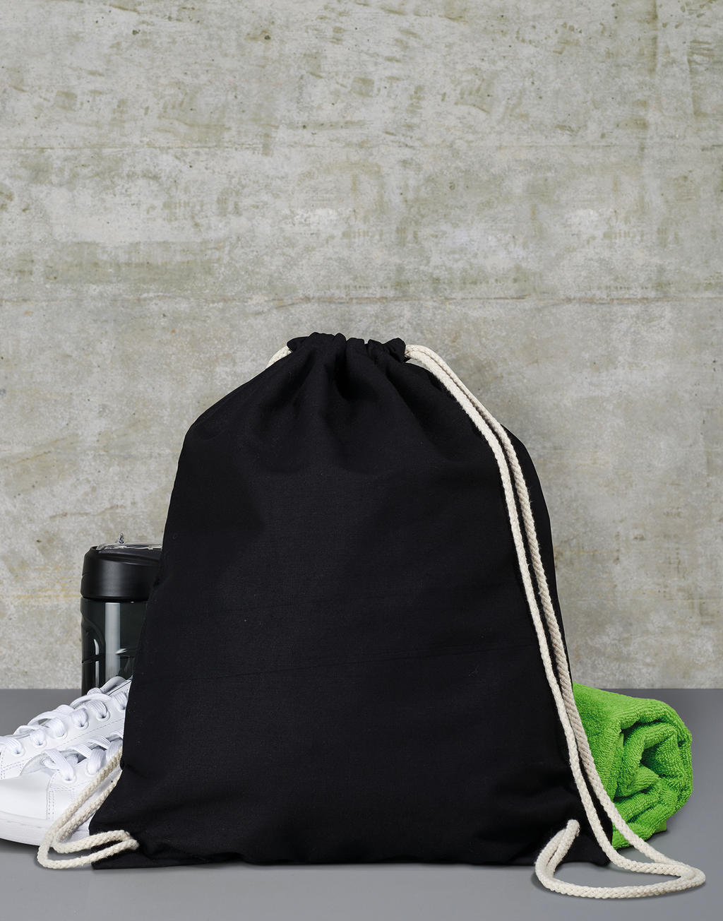 Cotton Drawstring Backpack in Farbe Snowwhite