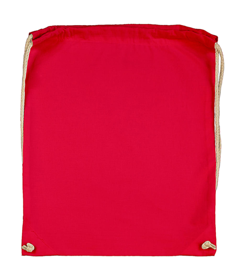 Cotton Drawstring Backpack in Farbe Red