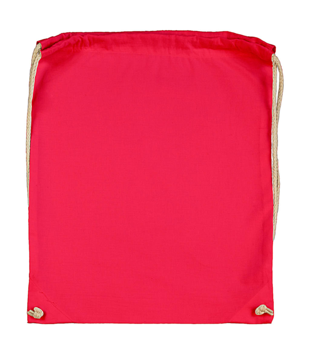 Cotton Drawstring Backpack in Farbe Rouge Red