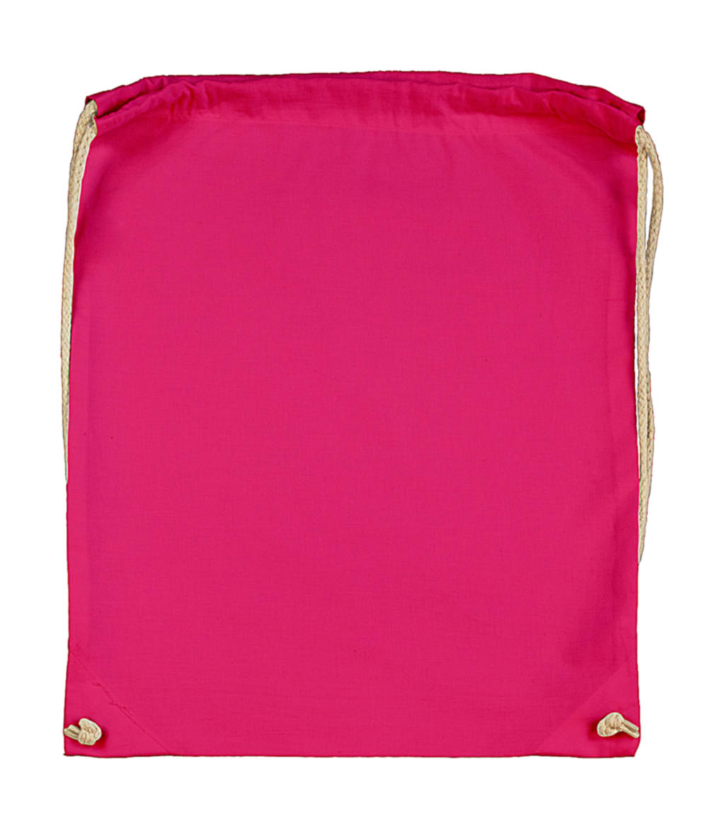 Cotton Drawstring Backpack in Farbe Magenta