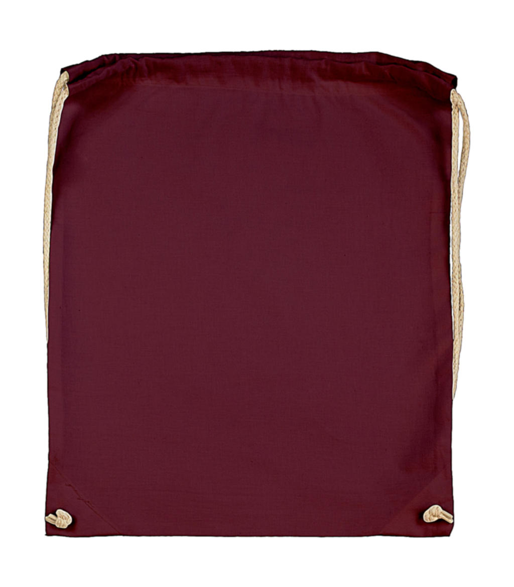 Cotton Drawstring Backpack in Farbe Burgundy