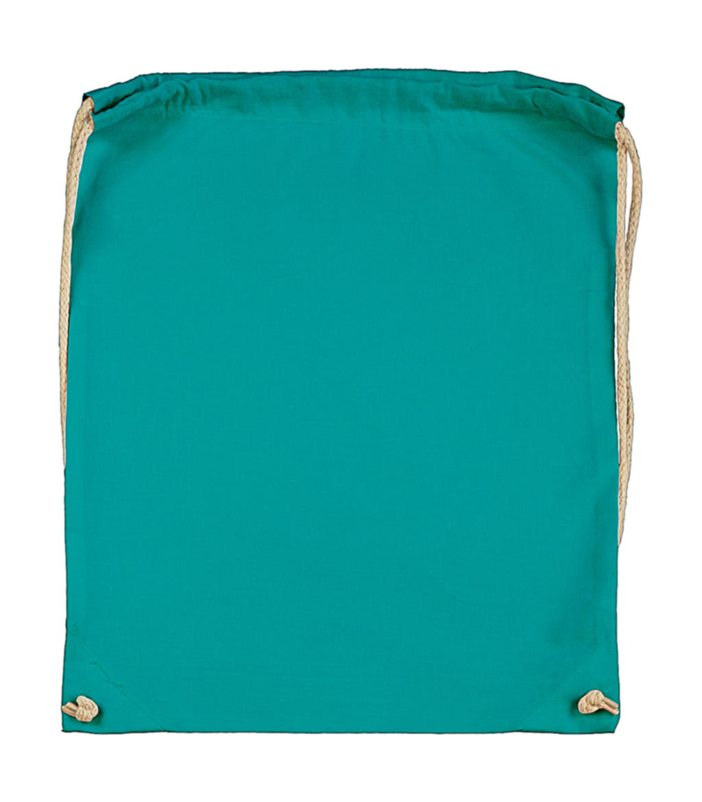 Cotton Drawstring Backpack in Farbe Turquoise