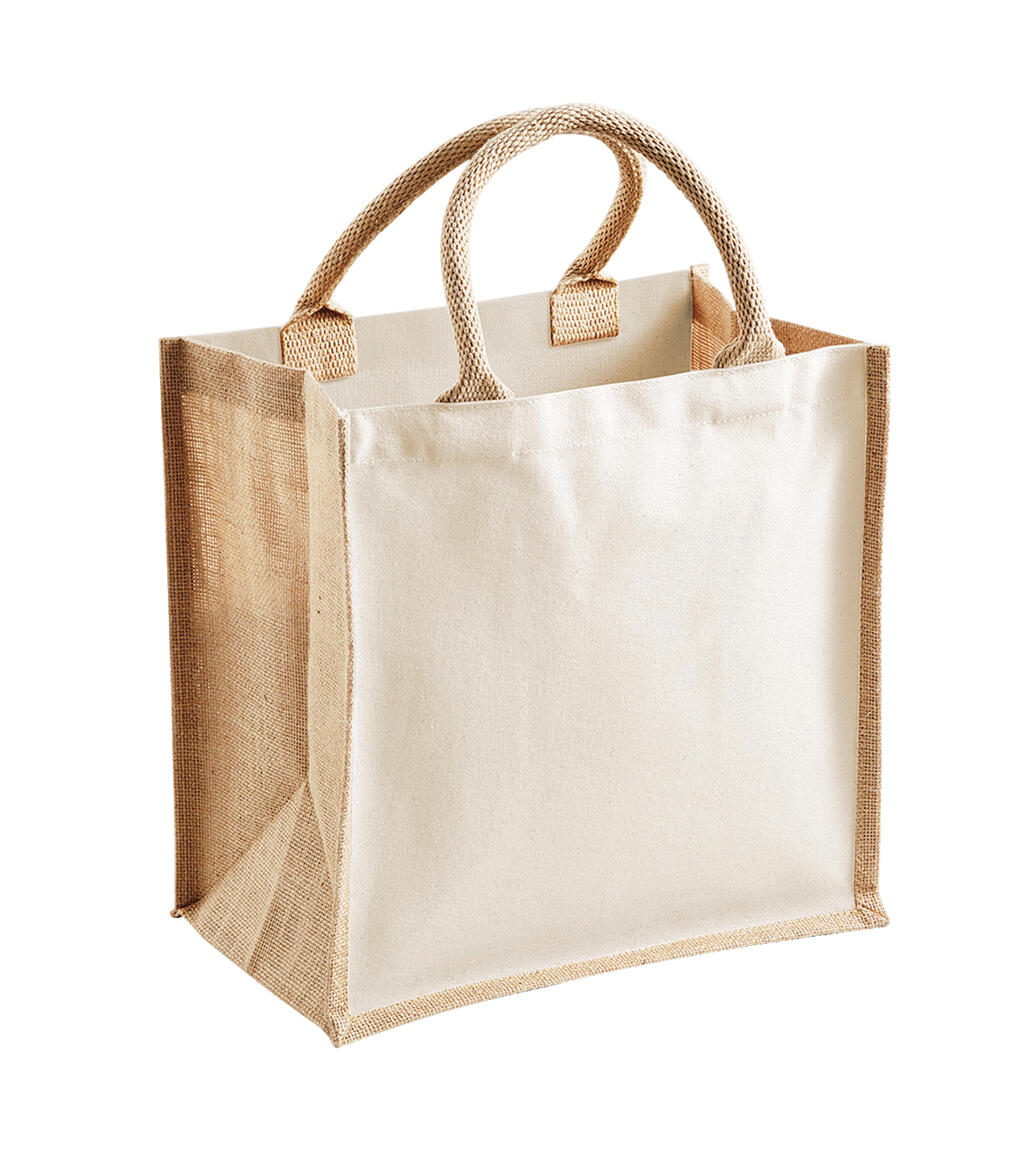 Printers' Midi Jute Bag in Farbe Natural