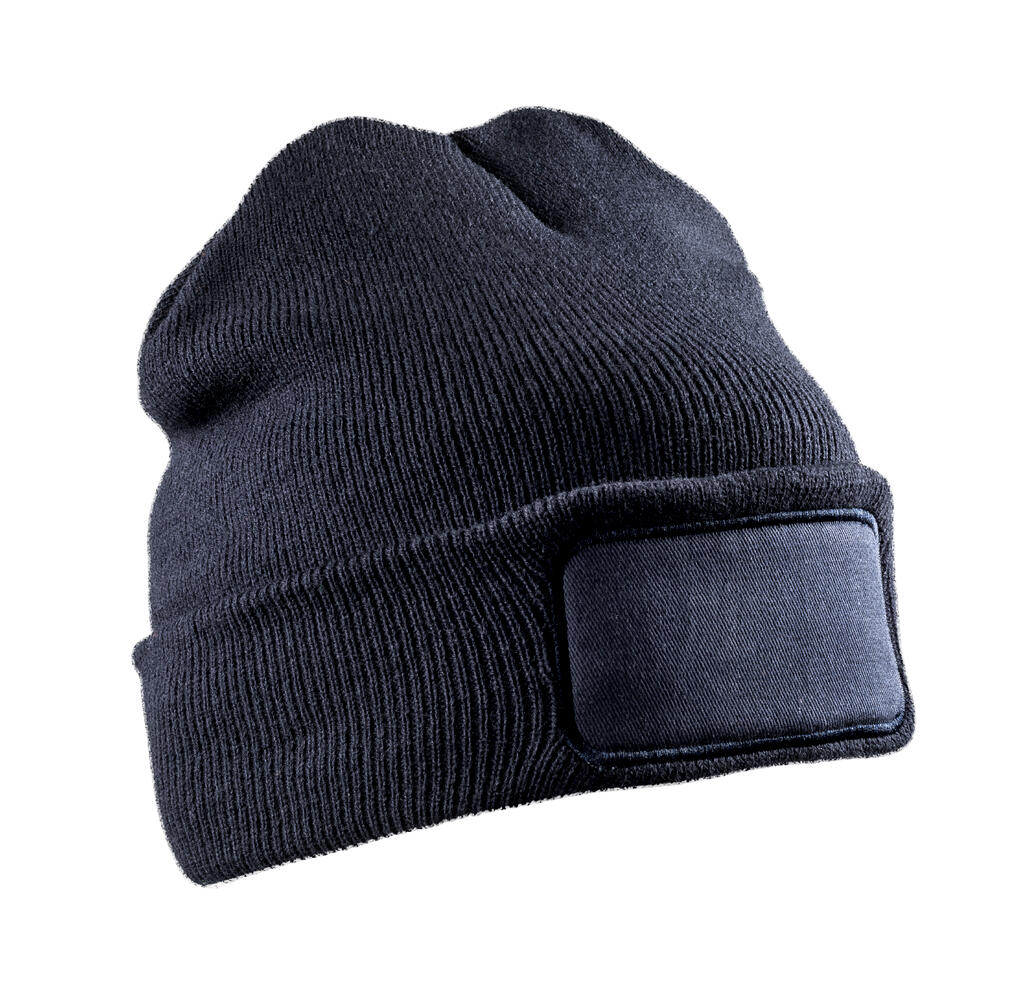 Recycled Double Knit Printers Beanie in Farbe Navy