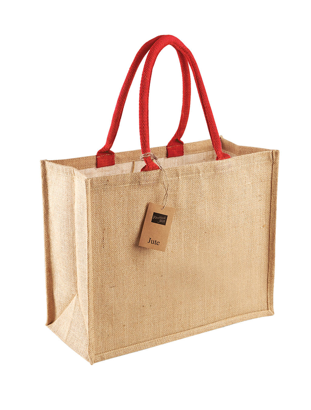 Classic Jute Shopper in Farbe Natural/Bright Red