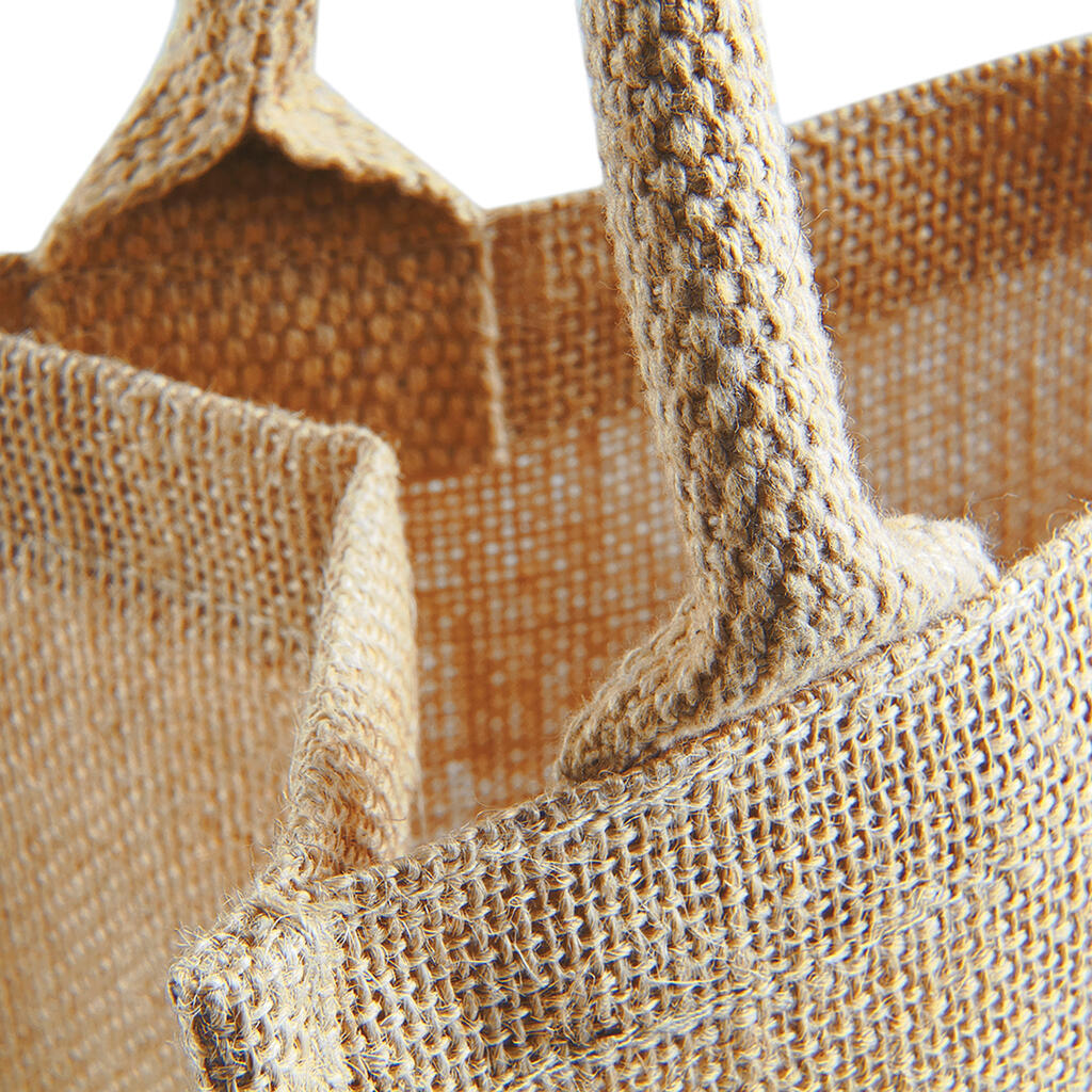 Jute Midi Tote in Farbe Natural