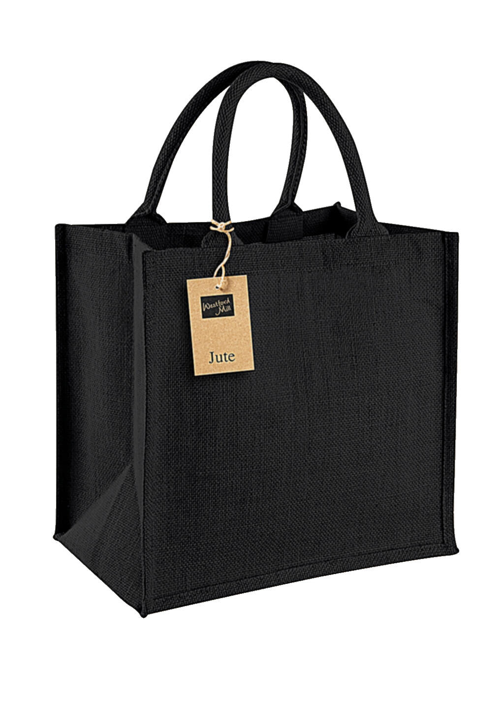 Jute Midi Tote in Farbe Black/Black