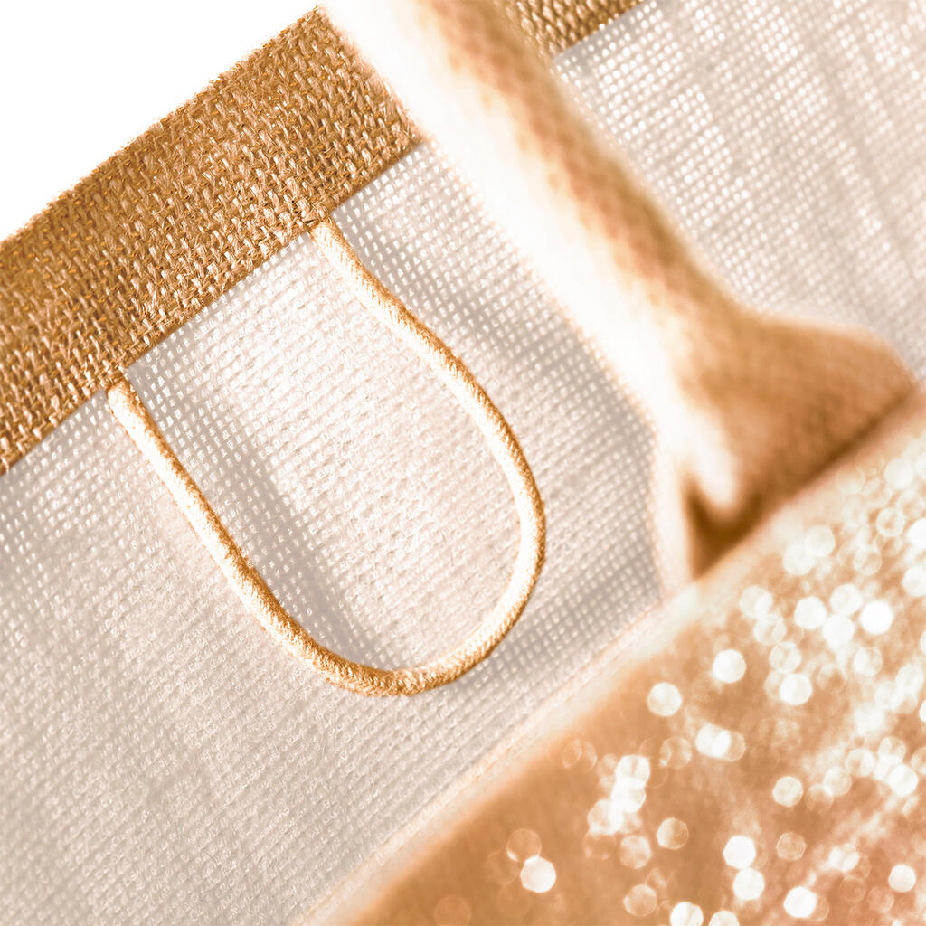 Shimmer Jute Shopper in Farbe Natural/Gold