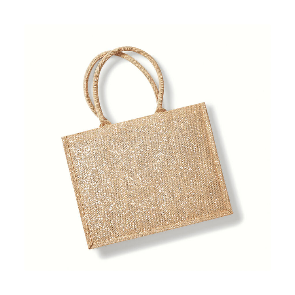 Shimmer Jute Shopper in Farbe Natural/Gold