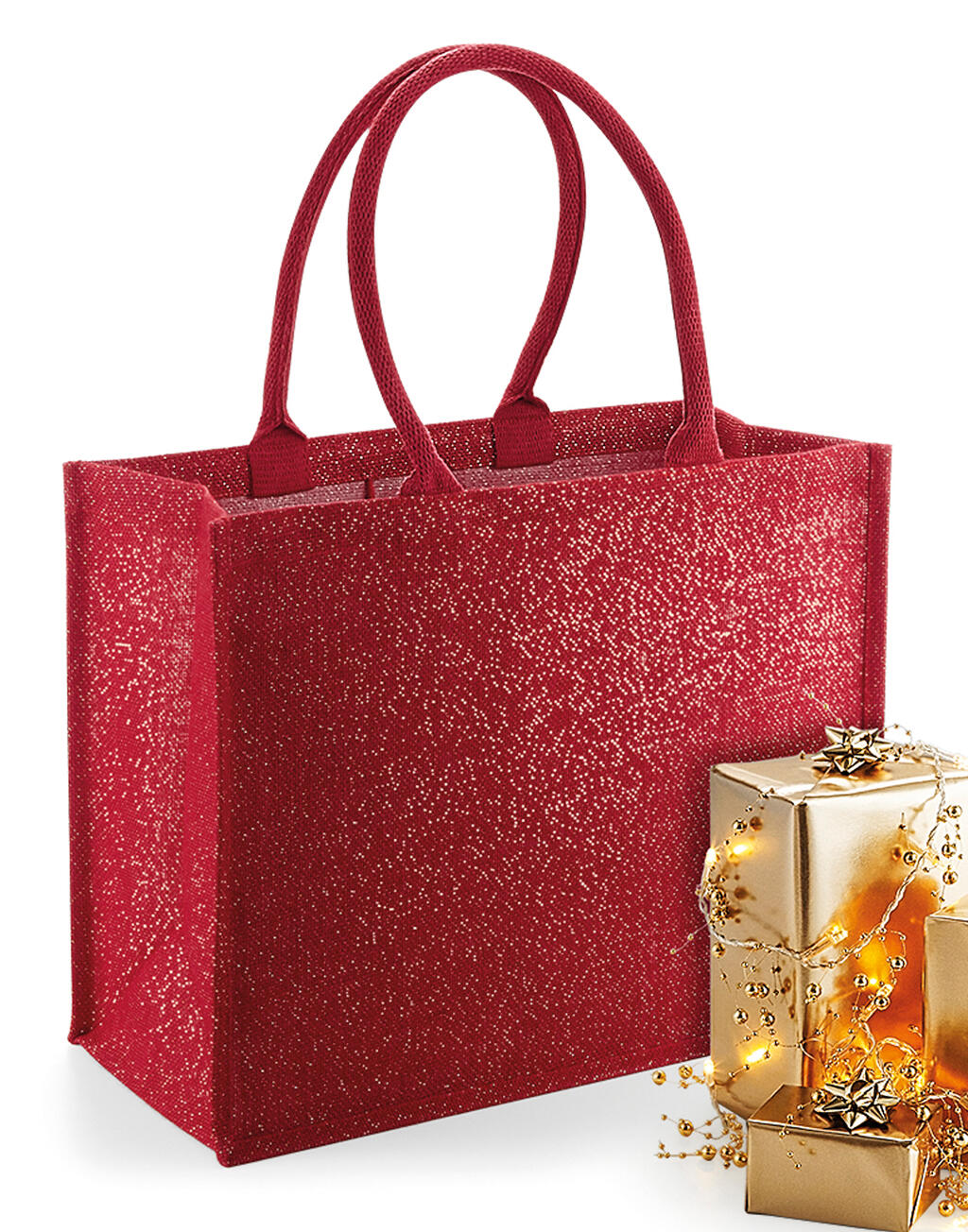Shimmer Jute Shopper in Farbe Natural/Gold