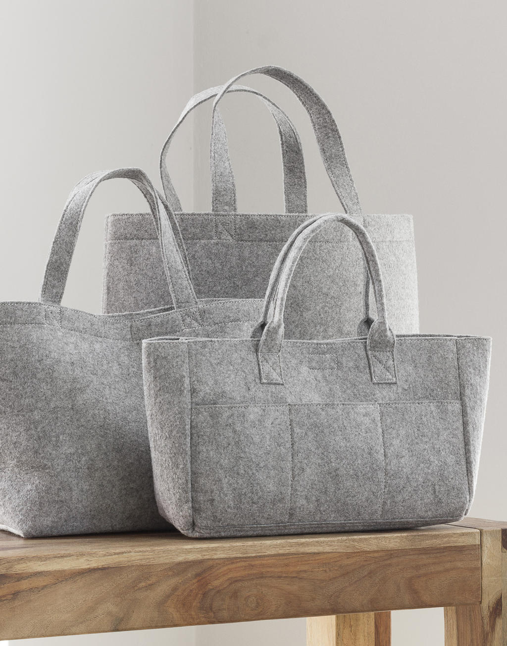 Large Felt Shopper in Farbe Charcoal Melange