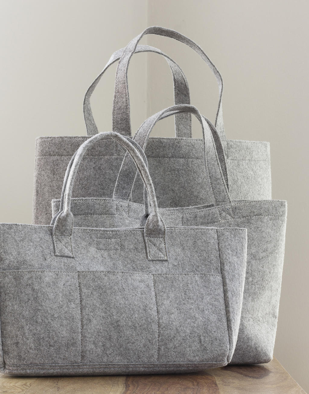 Pocket Felt Shopper in Farbe Charcoal Melange