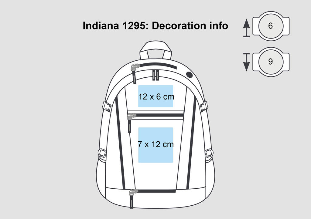 Indiana Student/ Sports Backpack in Farbe Dark Grey/Off White