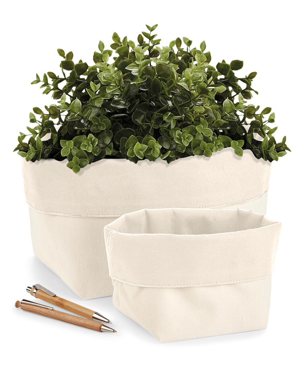 Reversible Canvas Organiser in Farbe Natural