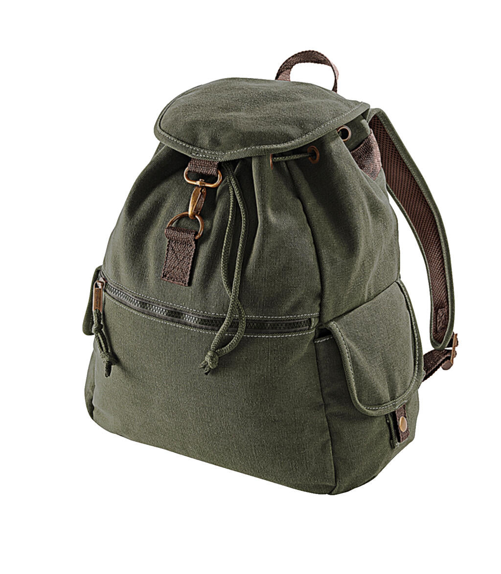 Vintage Canvas Backpack in Farbe Vintage Military Green