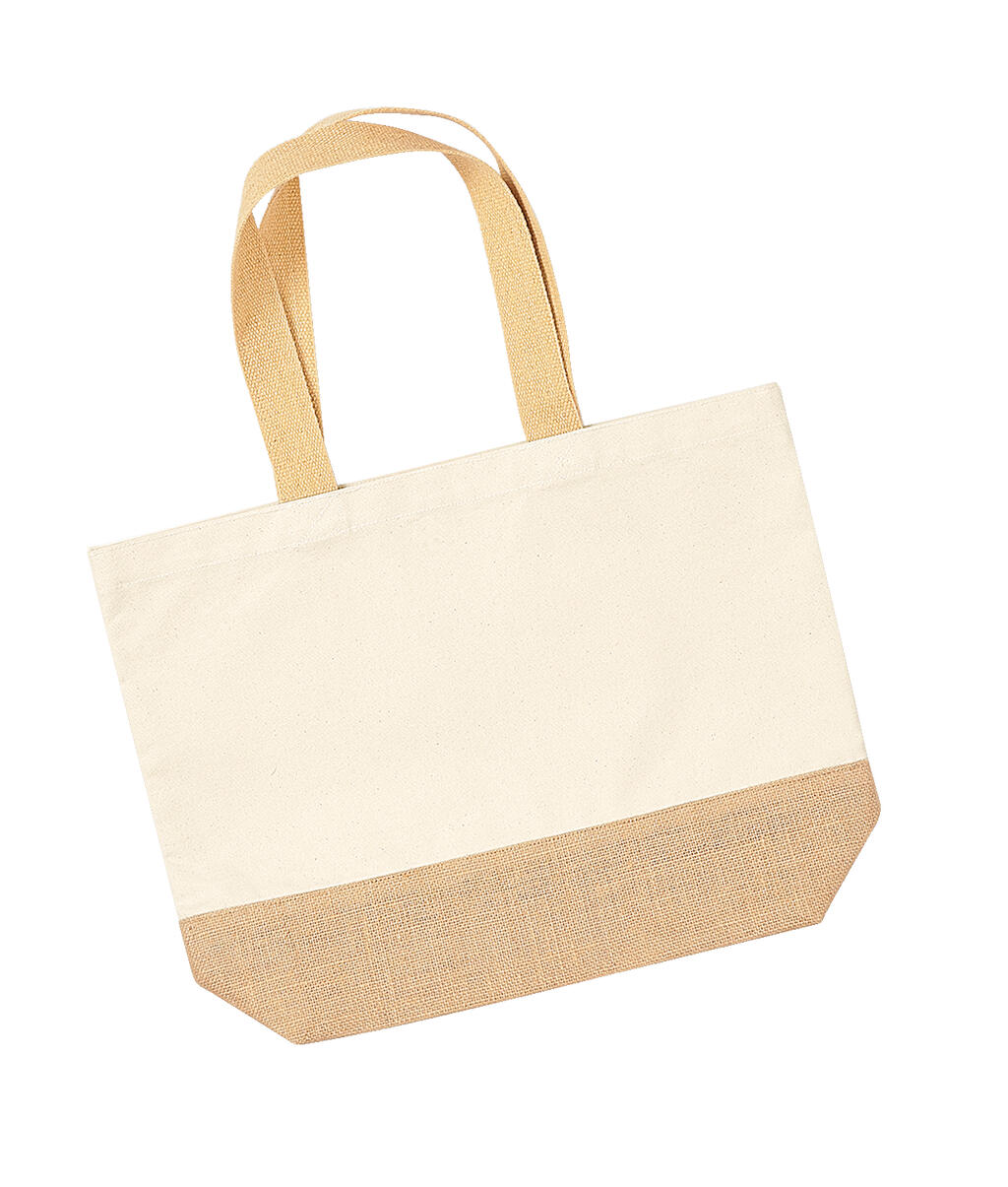 Jute Base Canvas Tote in Farbe Natural