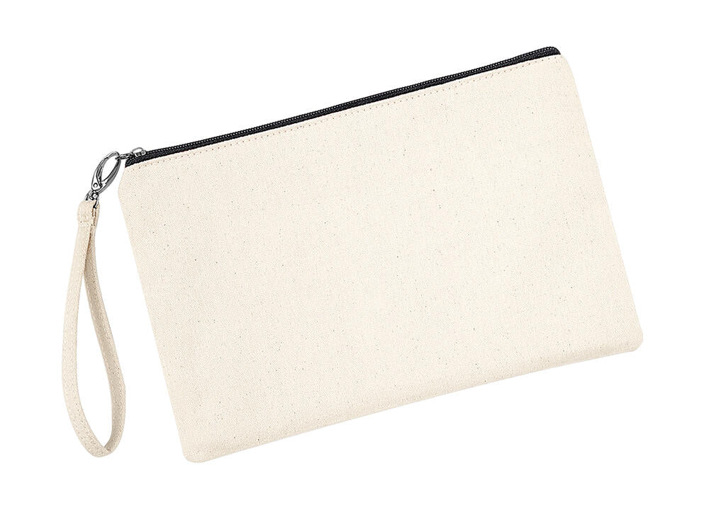 Canvas Wristlet Pouch in Farbe Natural/Black